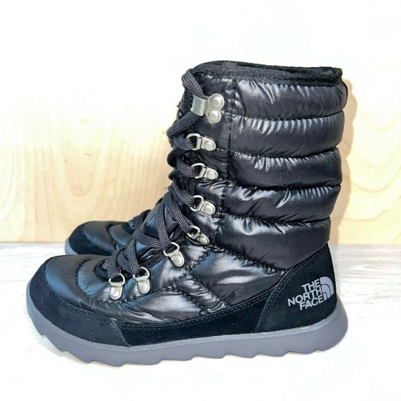The North Face Shoes - The North Face Thermoball Lace 8" Shiny TNF Black/ Luminous Pink Women's 7